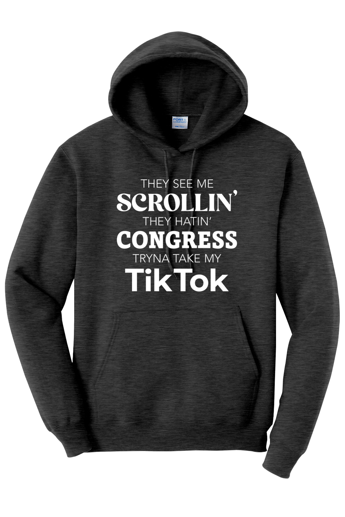 The See Me Scrollin | Port & Company Essential Fleece Pullover Hooded Sweatshirt