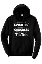 The See Me Scrollin | Port & Company Essential Fleece Pullover Hooded Sweatshirt