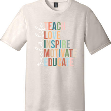 Teacher Life Teach Love Inspire Motivate Educate | Premium Tri-Blend T-Shirt