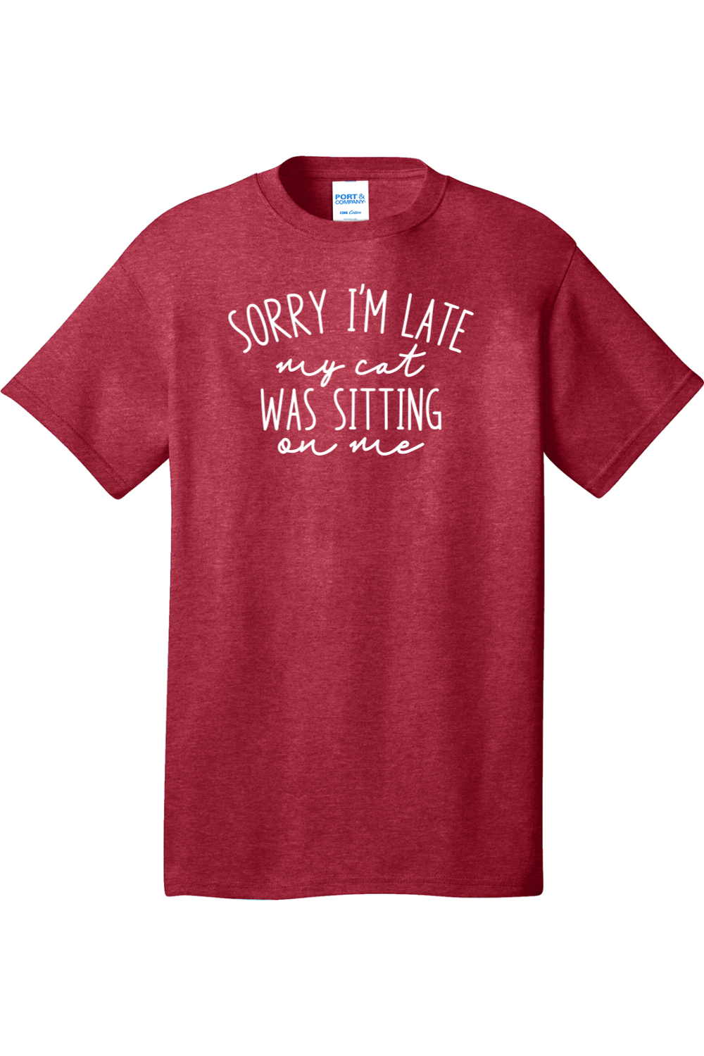 Sorry I'm Late My Cat Was Sitting on Me | Mens Big & Tall T-Shirt