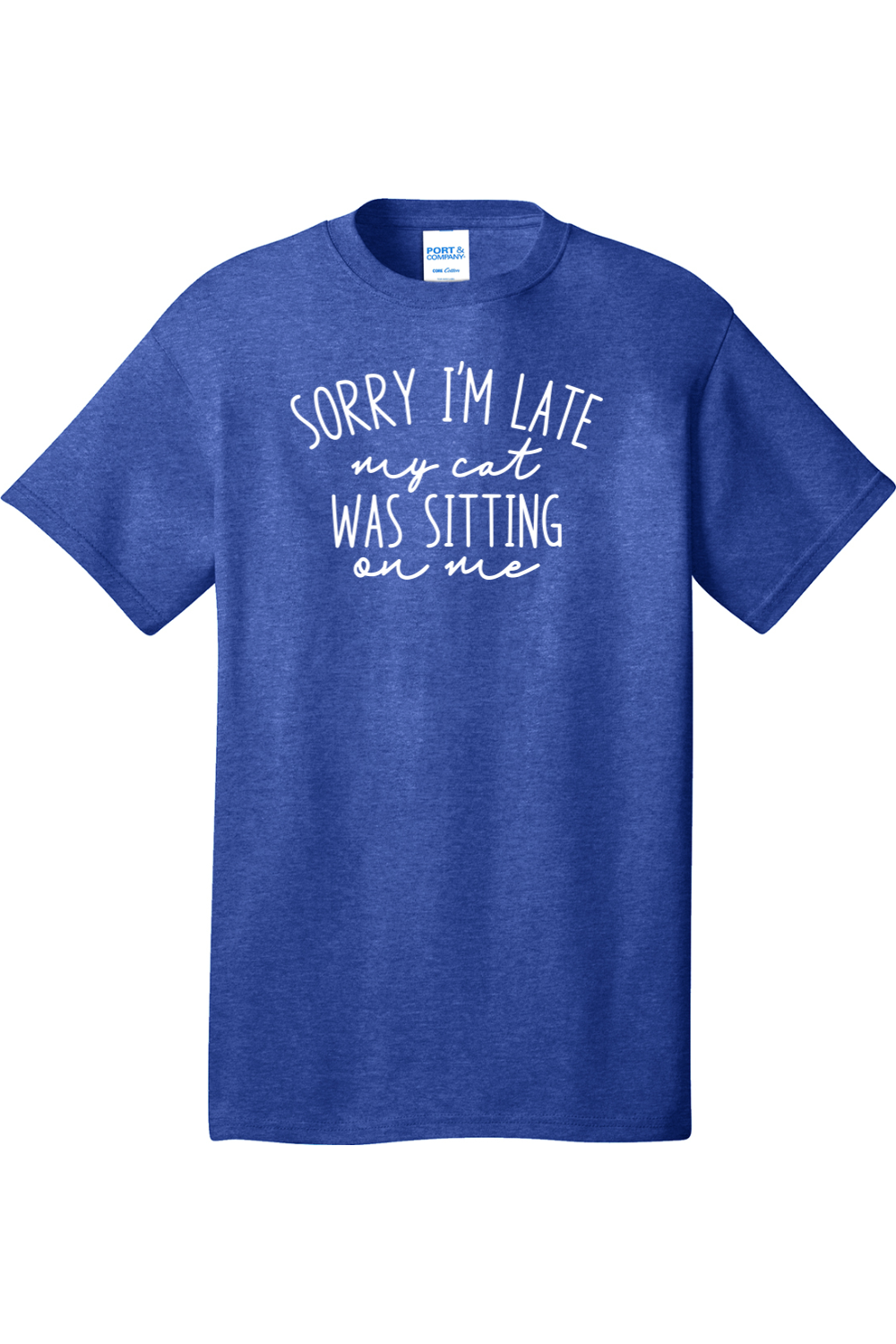 Sorry I'm Late My Cat Was Sitting on Me | Mens Big & Tall T-Shirt