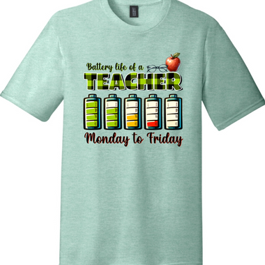 Battery Life of a Teacher |  | Premium Tri-Blend T-Shirt