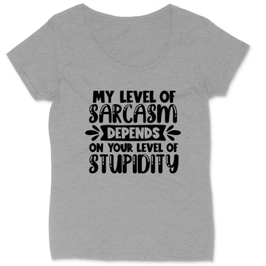 My Level of Sarcasm Depends on Your Level of Stupidity | Ladies Plus Size T-Shirt