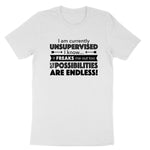 I'm Currently Unsupervised | Mens & Ladies T-Shirt
