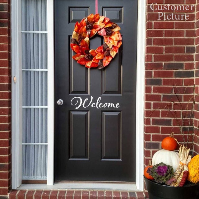 Welcome Decal - Front Door Decal - Welcome Door Decal - Script Decal