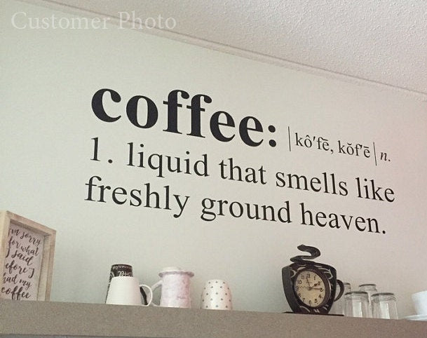 Coffee Wall Decal | Dictionary definition Decal | Coffee Kitchen Decor