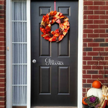 Give Thanks Door Decal. Thanksgiving Decor.