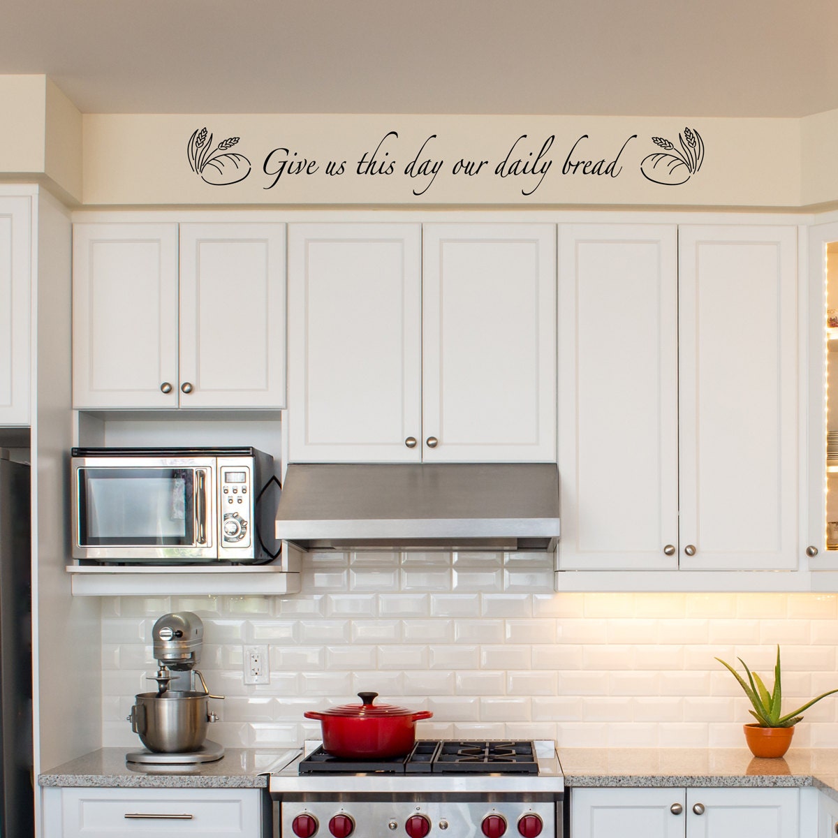 Give Us This Day our Daily Bread Wall Decal | Bible Scripture Vinyl | Christian Kitchen Decor