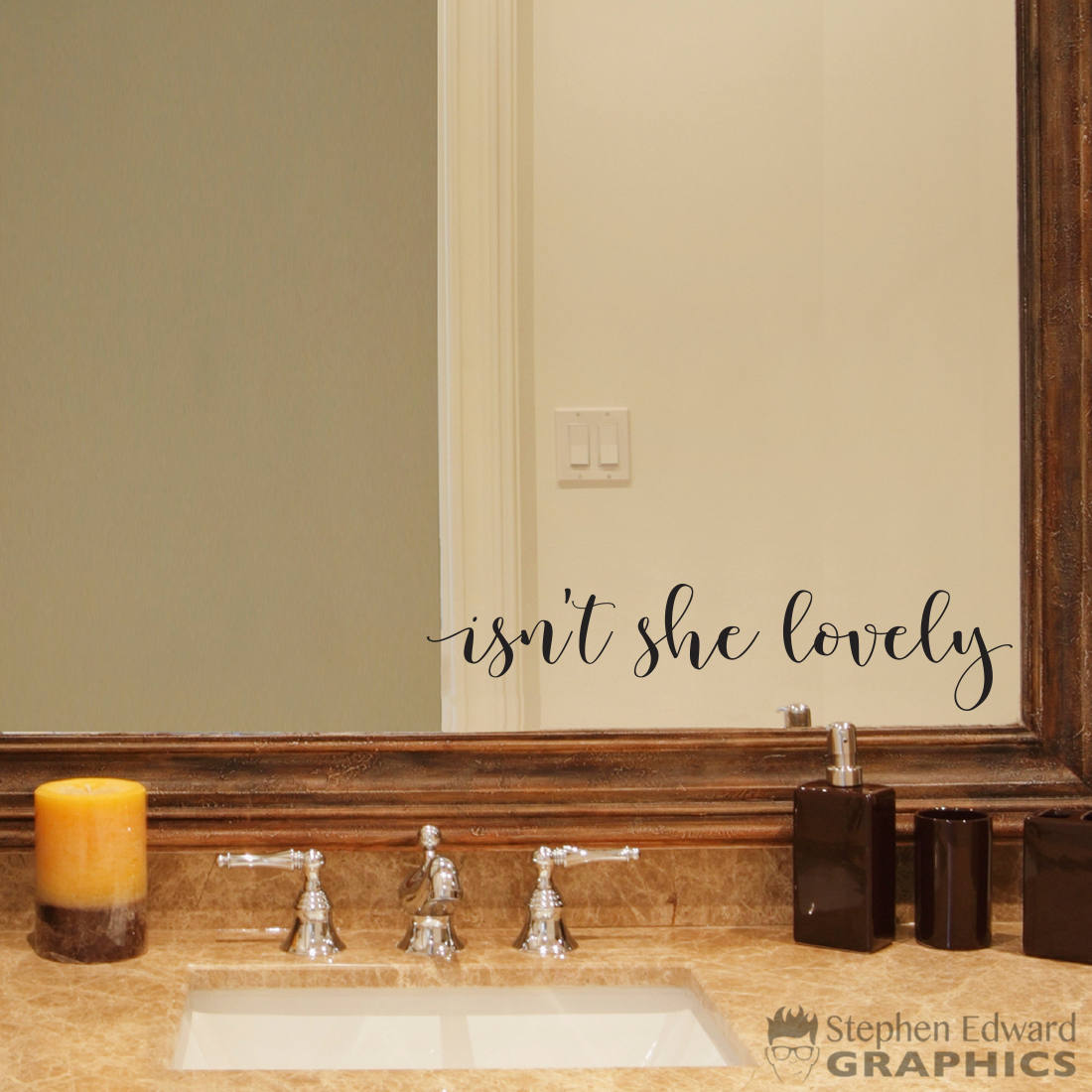 isn't she lovely Decal | Bathroom decal | Mirror decal