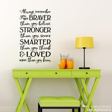 Always Remember You are Braver Wall Decal | Wall Sticker