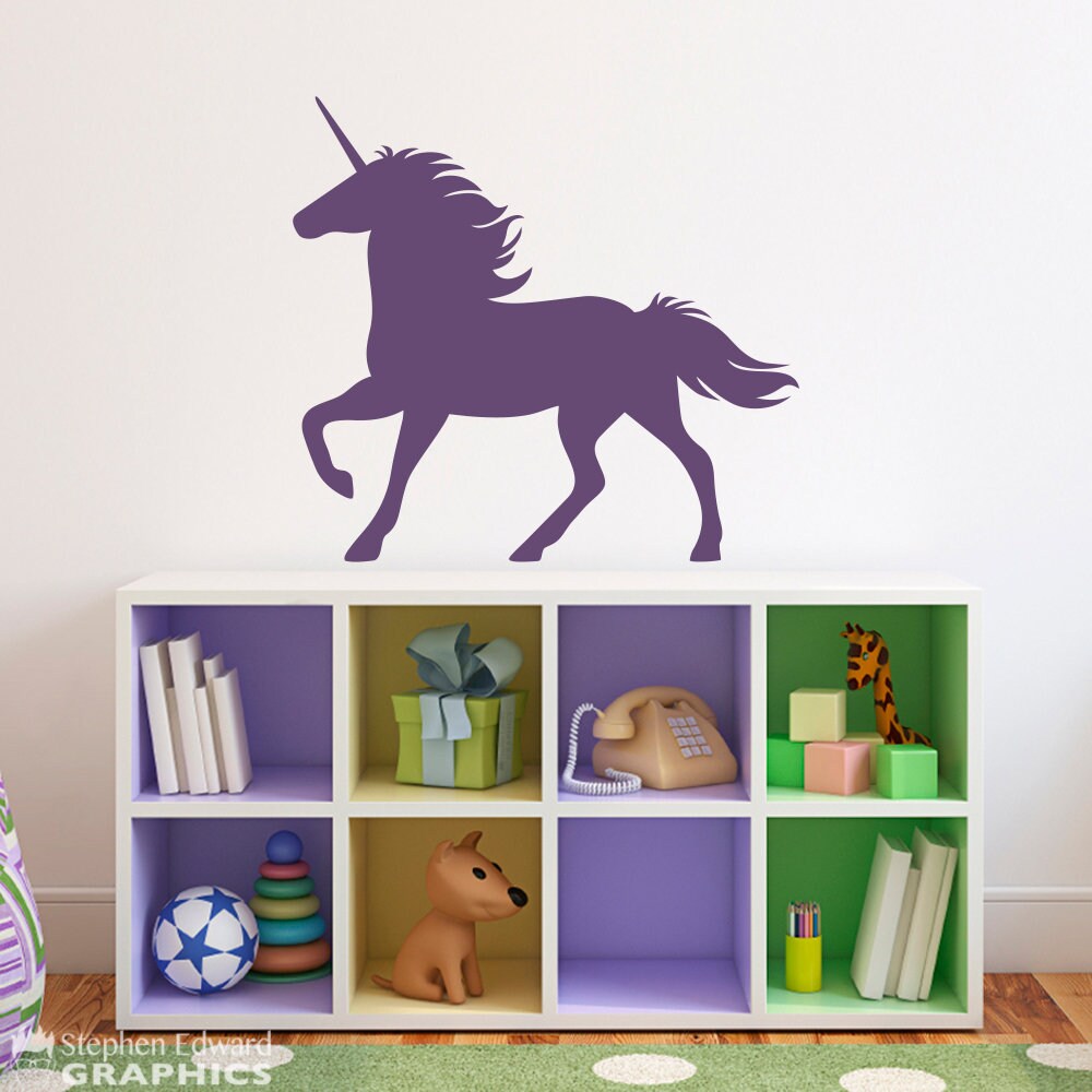 Unicorn Wall decal. Fairy Tale Bedroom decor.