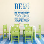 Be Kind Bold Silly Decal Wall Decal | Wall Sticker