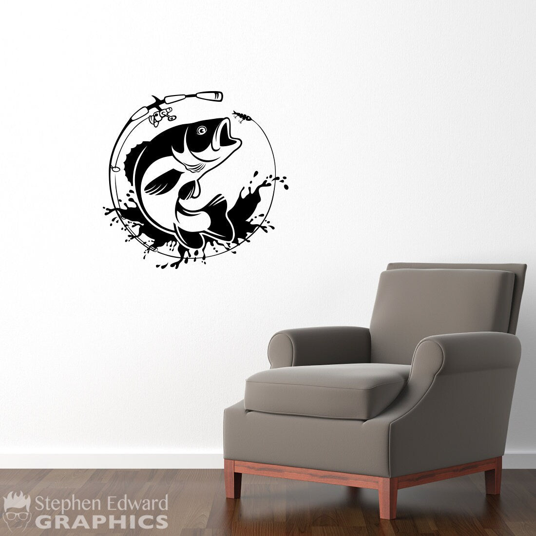 Bass Jumping Wall Decal | Wall Sticker