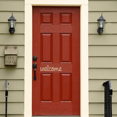 Welcome Door Sticker - Front Door Decal - Handwritten style - Wall Sticker