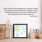 Make Even More Art Decal | Andy Warhol Quote | Craft Room Wall Vinyl | Artist Studio Decor