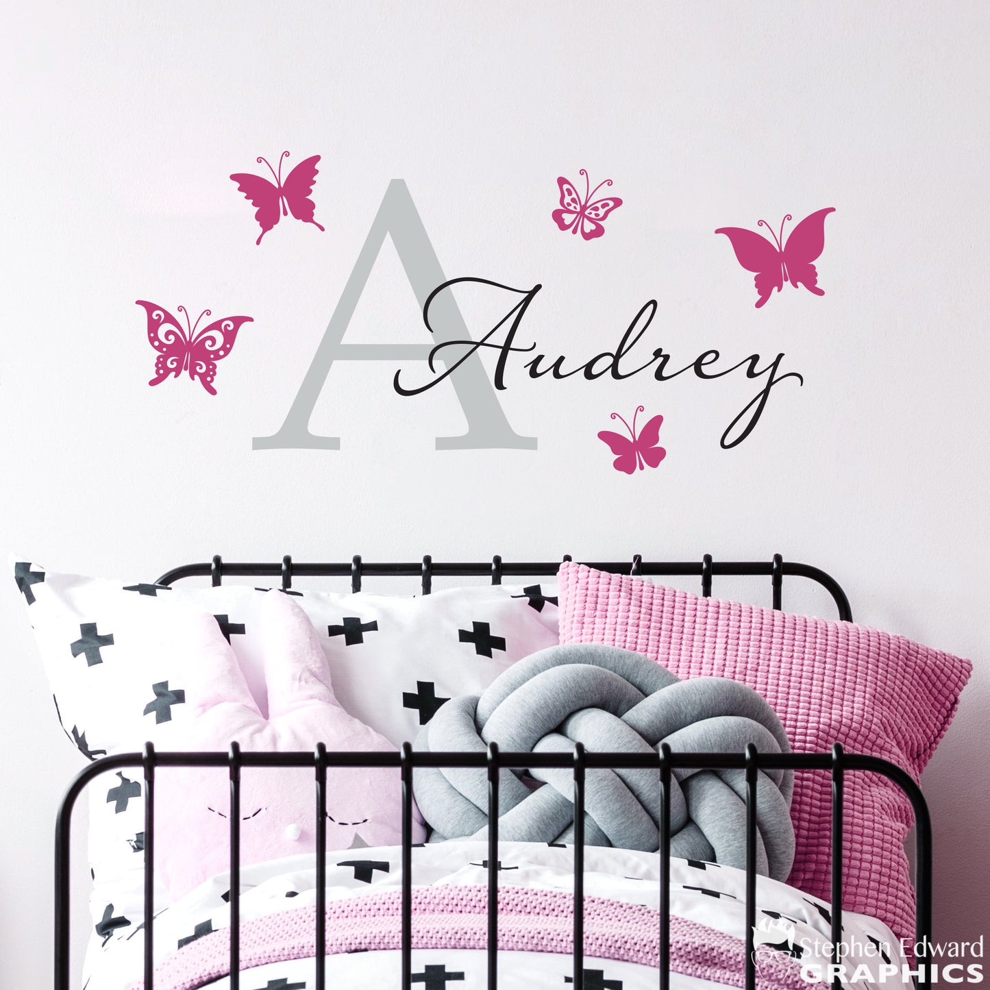 Personalized Name Decal Set with Butterflies