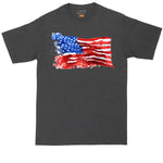 USA Flag Grunge Design | Mens Big & Tall T-Shirt