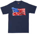 USA Flag Grunge Design | Mens Big & Tall T-Shirt