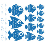 Fish Wall Decals - Nursery Wall Stickers - Set of 13 - Children Wall Decals