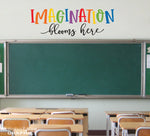 Imagination Blooms Here Decal | Classroom Decor | Children Bedroom or Playroom Wall Art