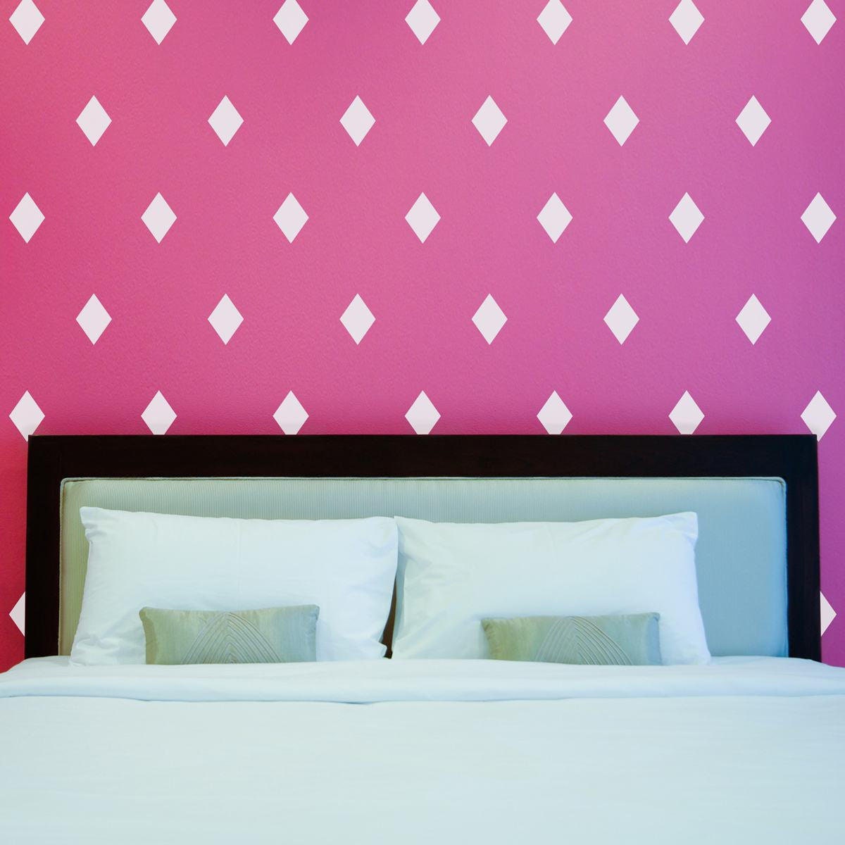 Diamond Decal Set. Creates wall pattern.