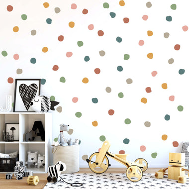 Organic shaped dot wall decals. Boho colors.