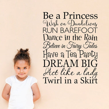 Be a Princess | Wish on Dandelions Wall Decal | Wall Sticker