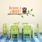 Reading is a Hoot Decal - Children Wall Art - Teacher or Library Decor