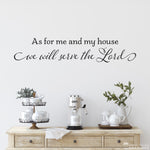 As for Me and My House We Will Serve the Lord | Rough Script Farmhouse Style Wall Decal | Wall Sticker