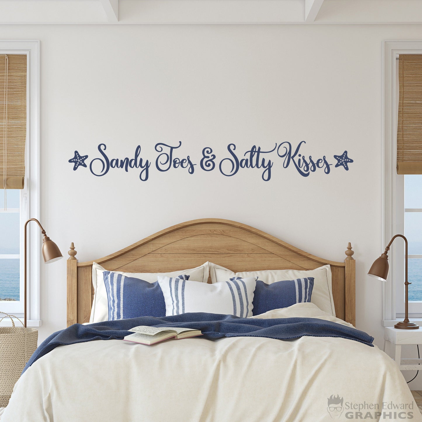 Sandy Toes and Salty Kisses Decal | Beach House Decor | Starfish Vinyl Decal