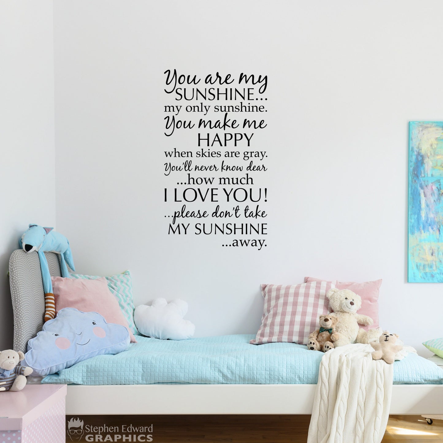 You are my Sunshine Decal - Sunshine Quote Wall Decal - You are my Sunshine Sticker