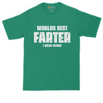 Worlds Best Farter - I Mean Father | Funny Shirt | Fathers Day Gift | Mens Big & Tall T-Shirt