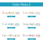 Every Child is an Artist Decal | Children Artwork Display Vinyl | Picasso Quote | Pastel Rainbow