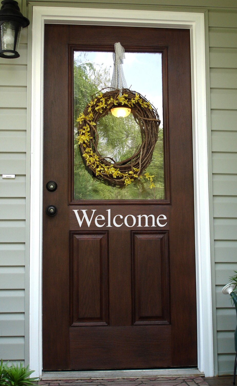 Welcome Decal - Front Door Decor - Welcome Door Sticker - Outdoor Decal