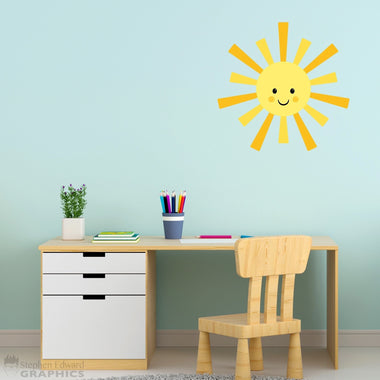 Smiling Sun Decal | Playroom Wall Decor | Children Bedroom Wall Art