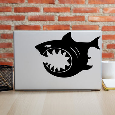 Shark Laptop Sticker | Fish Decoration | Shark Bite Decal