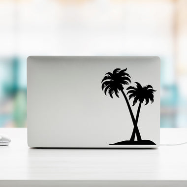 Palm Trees Silhouette Laptop Decal | Tropical Sticker | Computer Laptop Accessory