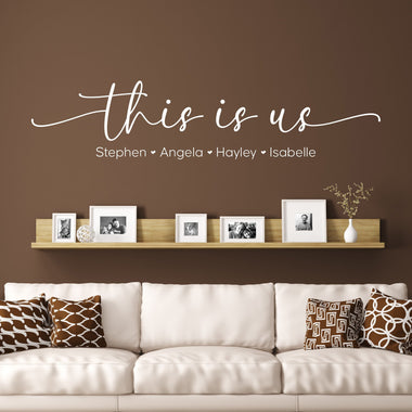 This is us Decal | Personalized Family Names | Gallery Decor | Custom Vinyl Wall Art