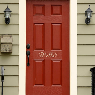 Hello Decal | Front Door Vinyl | Script Font Sticker | Front Door Welcome Decor