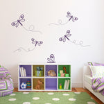 Dragonfly Decals, Set of5, Girl Bedroom Decor