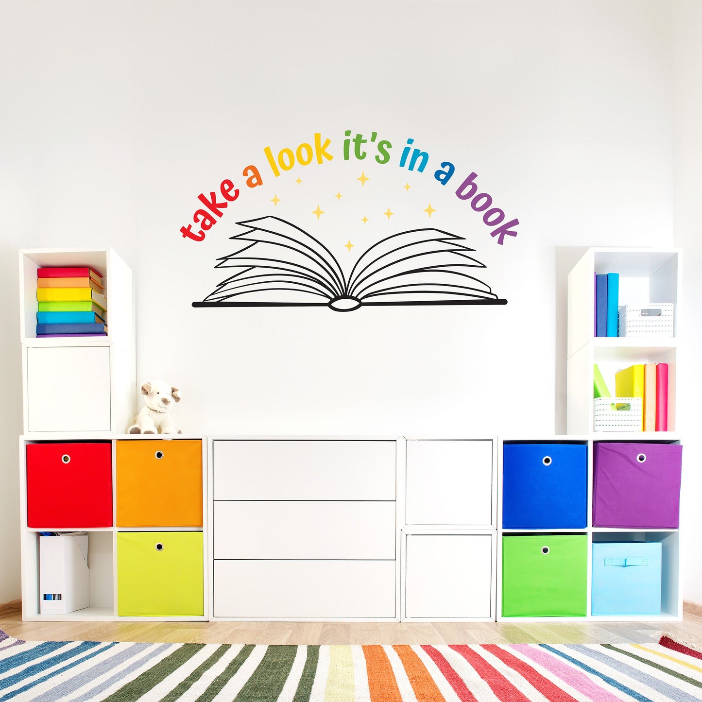 Take a Look it's in a Book Decal | Reading Decor for Kids Rooms and Teachers