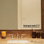 Brush your teeth Decal | Bathroom decal | Mirror decal