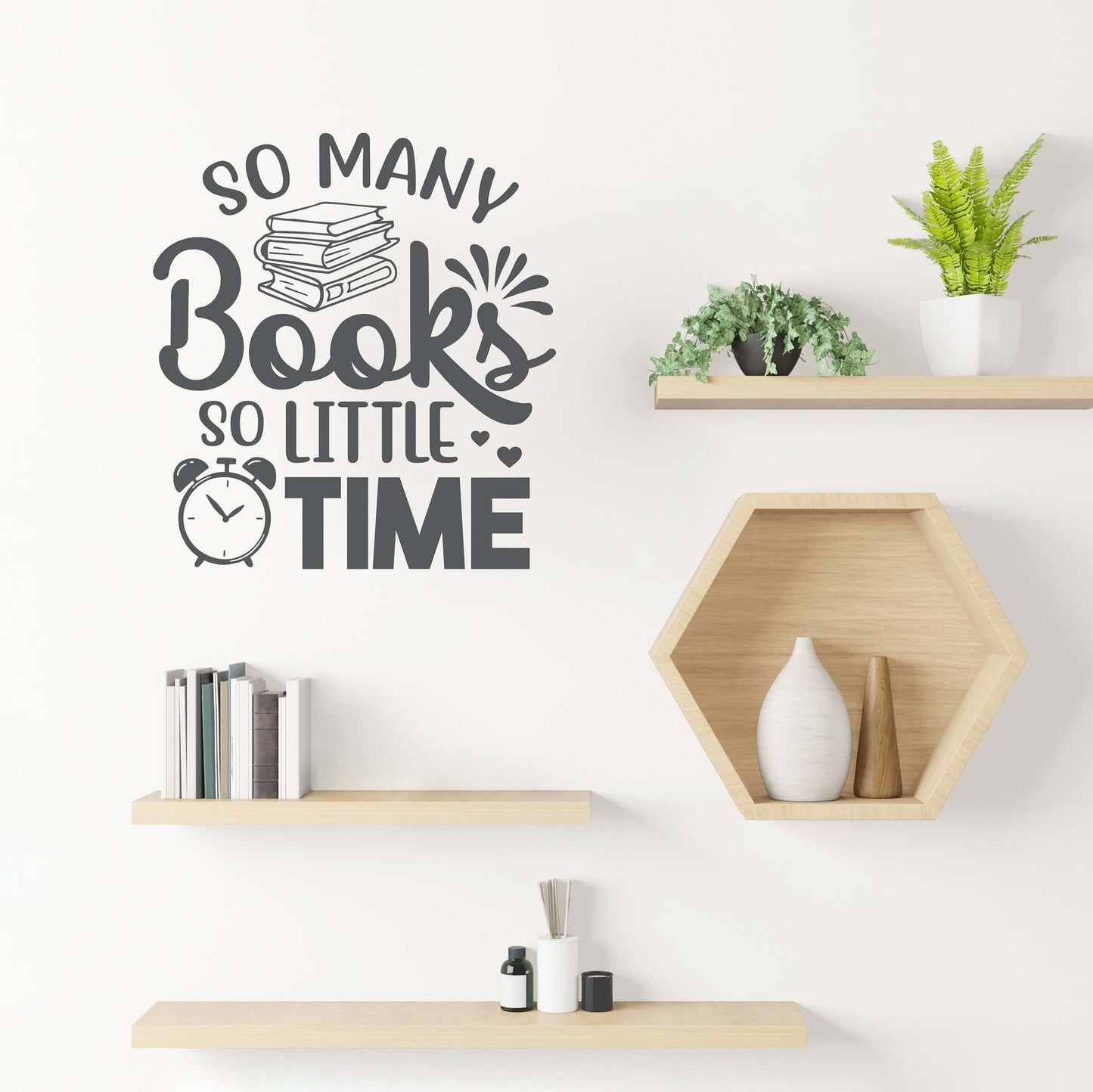 So many Books so little Time Decal. Book lover decor. Reader gift.