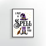 I put a spell on you print or poster. Halloween decor.