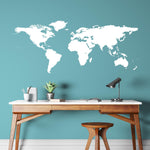 World Map Wall Decal - Geography Wall Art - Map Decal - Office Decor - Medium