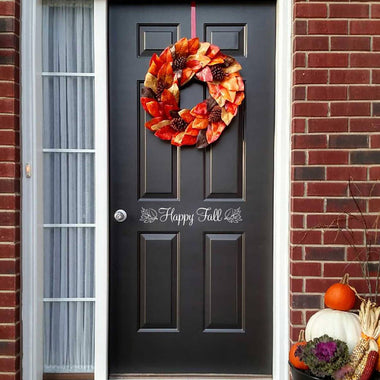 Happy Fall door decal. Leaves graphic.