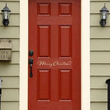 Merry Christmas Door decal. Script font.