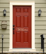 Welcome Door Decal. Script font.