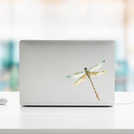 Dragonfly Laptop Decal. Watercolor style sticker.