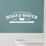 Fresh Soap and Water Vintage Sign Decal